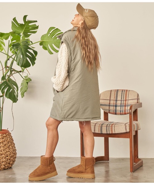 anap mimpi（アナップミンピ）の「袖取り外し2WAY中綿モンスターパーカー（ダウンジャケット/コート・レディース・カーキ/ブラック・FREE）」の22枚目の写真