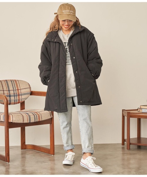 Ｍサイズ チュッパチャプス柄　パーカー取り外し 中綿　ダウンコート Mサイズ チュッパチャプス柄パーカー取り外し 中綿ダウンコート