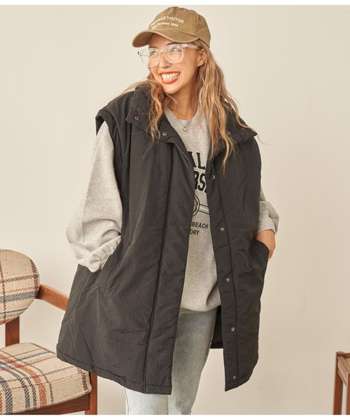 anap mimpi（アナップミンピ）の「袖取り外し2WAY中綿モンスターパーカー（ダウンジャケット/コート・レディース・カーキ/ブラック・FREE）」の10枚目の写真