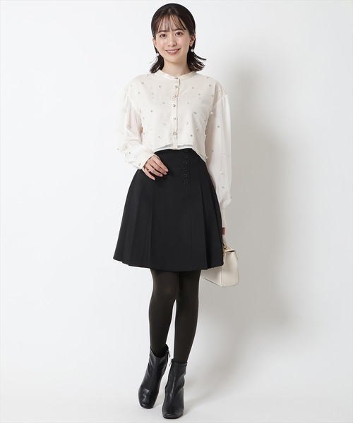 WILLSELECTION(ウィルセレクション)の「サイドボタンミニスカート(スカート・レディース・ブラック/グレー/レッド・MEDIUM)」の5枚目の写真