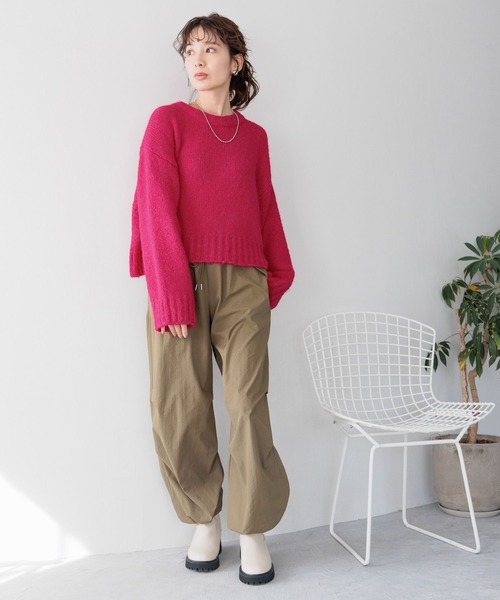 LEPSIM（レプシィム）の「3ゲージヘアリーショートプルオーバー　987185（ニット/セーター・レディース・オフホワイト/グレー/ブルー/ピンク・FREE）」の10枚目の写真