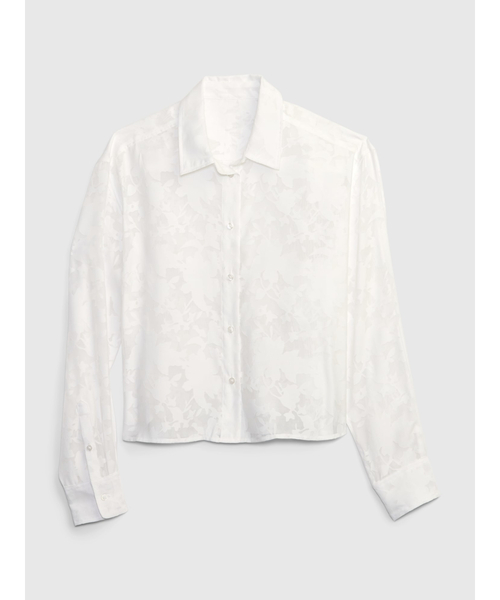 GAP(ギャップ)の「シアー フローラル クロップドシャツ(シャツ/ブラウス・レディース・ホワイト/ブラック・XS/M/L/S/XXS)」の6枚目の写真