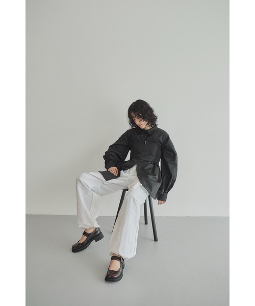 Abor（アボア）の「【Abor】シャーリングビスチェシャツ（シャツ/ブラウス・レディース・ブルー/オフホワイト/ブラック・FREE）」の22枚目の写真