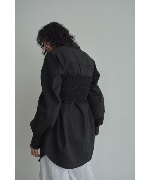 Abor（アボア）の「【Abor】シャーリングビスチェシャツ（シャツ/ブラウス・レディース・ブルー/オフホワイト/ブラック・FREE）」の21枚目の写真
