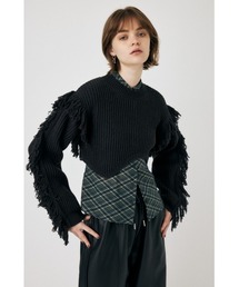 IRREGULAR HEM CROPPED ニット