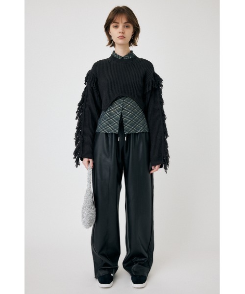 MOUSSY（マウジー）の「IRREGULAR HEM CROPPED ニット（ニット/セーター・レディース・ダークカーキ/チャコールグレー/オフホワイト・FREE）」の9枚目の写真