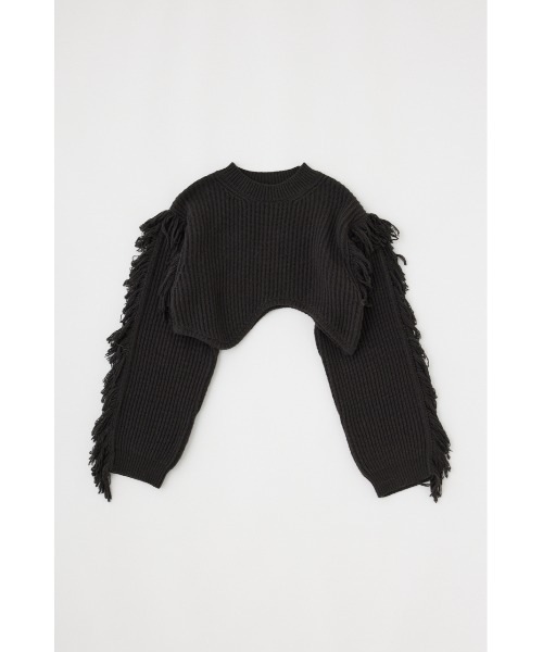 MOUSSY（マウジー）の「IRREGULAR HEM CROPPED ニット（ニット/セーター・レディース・ダークカーキ/チャコールグレー/オフホワイト・FREE）」の11枚目の写真