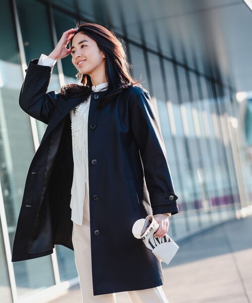 B:MING by BEAMS（ビーミングバイビームス）の「B:MING by BEAMS / 撥水 ノーカラー コート（ノーカラーコート・レディース・ブラウン系その他/ブラック・MEDIUM/SMALL）」の14枚目の写真