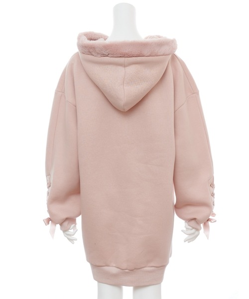 Secret Honey(シークレットハニー)の「ハートポケットパーカーワンピース(Tシャツ/カットソー・レディース・ピンク/オフホワイト・MEDIUM)」の11枚目の写真