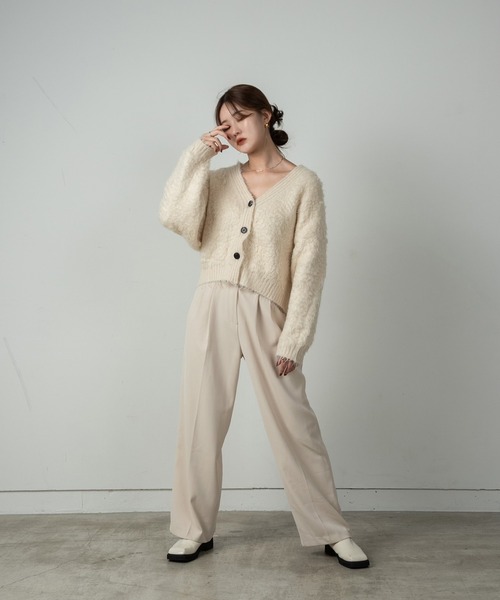 Amiur（エミレ）の「fluffy bulky knit cardigan / フラッフィーバルキーニットカーディガン（カーディガン/ボレロ・レディース・アイボリー/ベージュ/ブラウン・FREE）」の18枚目の写真