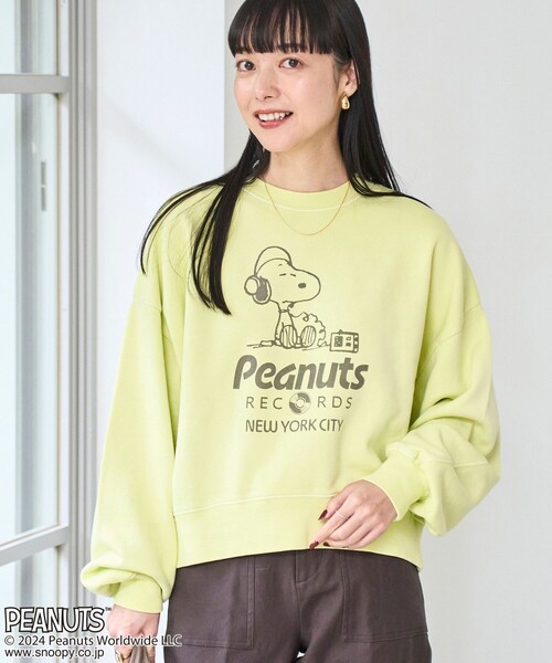 PEANUTS（ピーナッツ）の「PEANUTS（ピーナッツ）コラボピグメント裏毛クルーネックスウェット（スウェット・レディース・ライトブルー/オフホワイト/ライム/オレンジ/ダークグレー/ライラック・FREE）」の8枚目の写真