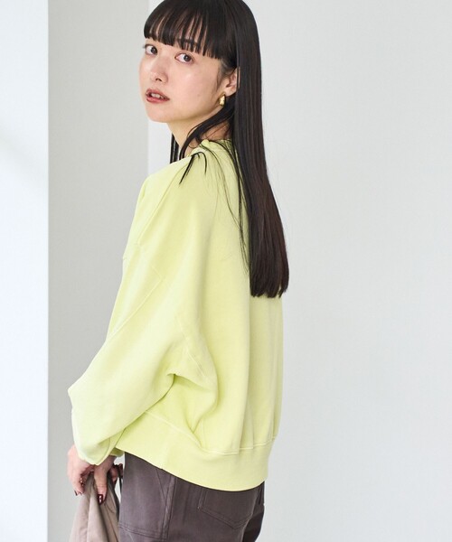 PEANUTS（ピーナッツ）の「PEANUTS（ピーナッツ）コラボピグメント裏毛クルーネックスウェット（スウェット・レディース・ライトブルー/オフホワイト/ライム/オレンジ/ダークグレー/ライラック・FREE）」の9枚目の写真