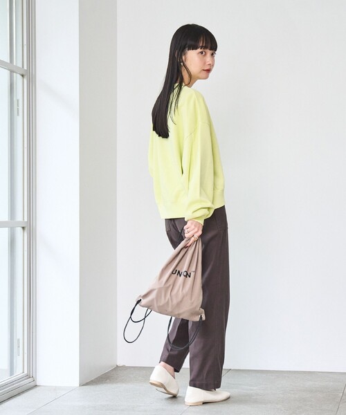 PEANUTS（ピーナッツ）の「PEANUTS（ピーナッツ）コラボピグメント裏毛クルーネックスウェット（スウェット・レディース・ライトブルー/オフホワイト/ライム/オレンジ/ダークグレー/ライラック・FREE）」の12枚目の写真