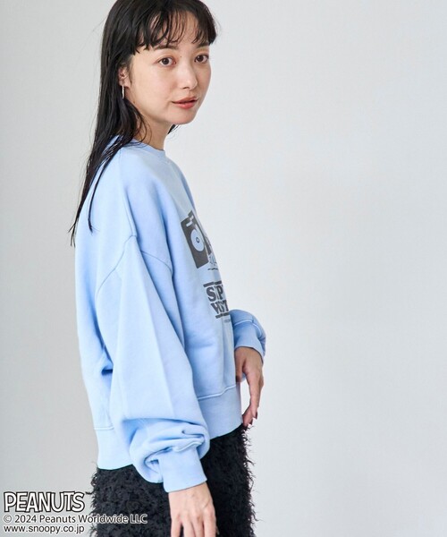 PEANUTS（ピーナッツ）の「PEANUTS（ピーナッツ）コラボピグメント裏毛クルーネックスウェット（スウェット・レディース・ライトブルー/オフホワイト/ライム/オレンジ/ダークグレー/ライラック・FREE）」の14枚目の写真