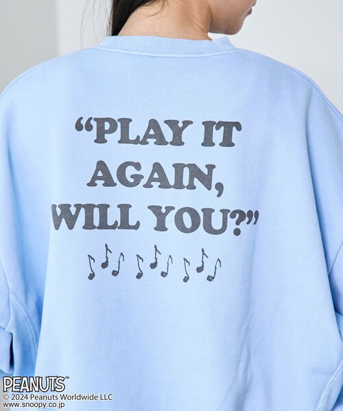 PEANUTS（ピーナッツ）の「PEANUTS（ピーナッツ）コラボピグメント裏毛クルーネックスウェット（スウェット・レディース・ライトブルー/オフホワイト/ライム/オレンジ/ダークグレー/ライラック・FREE）」の17枚目の写真