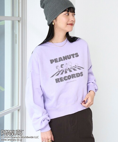 PEANUTS（ピーナッツ）の「PEANUTS（ピーナッツ）コラボピグメント裏毛クルーネックスウェット（スウェット・レディース・ライトブルー/オフホワイト/ライム/オレンジ/ダークグレー/ライラック・FREE）」の21枚目の写真