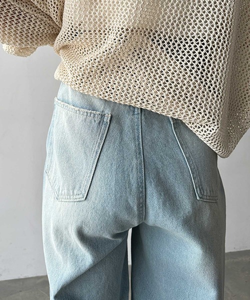 GeeRA(ジーラ)の「美脚魅せバレルレッグカーブデニムパンツ(デニムパンツ・レディース・サックスブルー/ブルー・LARGE/MEDIUM/SMALL)」の7枚目の写真