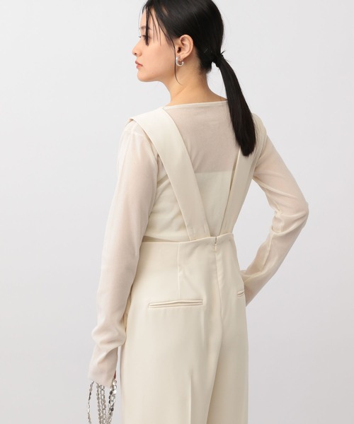 A part by(アパートバイ)の「ベロアショートカーディガン(カーディガン/ボレロ・レディース・オフホワイト/ブラック系その他2/ブルー・FREE)」の5枚目の写真