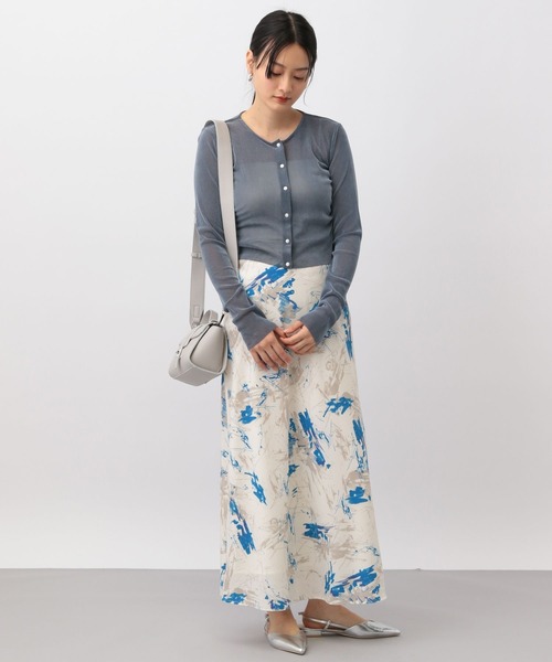 A part by(アパートバイ)の「ベロアショートカーディガン(カーディガン/ボレロ・レディース・オフホワイト/ブラック系その他2/ブルー・FREE)」の7枚目の写真