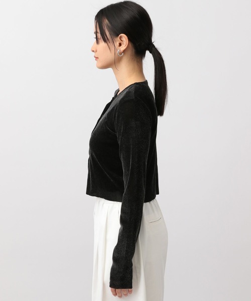 A part by(アパートバイ)の「ベロアショートカーディガン(カーディガン/ボレロ・レディース・オフホワイト/ブラック系その他2/ブルー・FREE)」の14枚目の写真