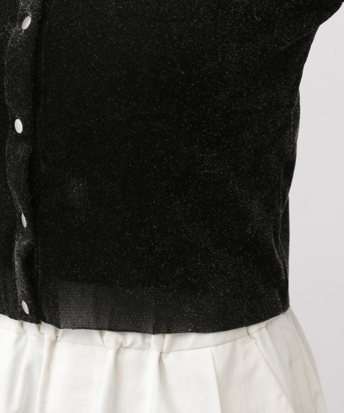 A part by(アパートバイ)の「ベロアショートカーディガン(カーディガン/ボレロ・レディース・オフホワイト/ブラック系その他2/ブルー・FREE)」の18枚目の写真
