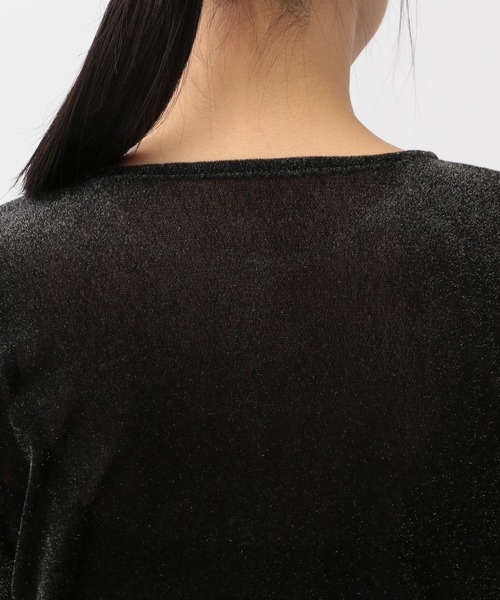 A part by(アパートバイ)の「ベロアショートカーディガン(カーディガン/ボレロ・レディース・オフホワイト/ブラック系その他2/ブルー・FREE)」の19枚目の写真