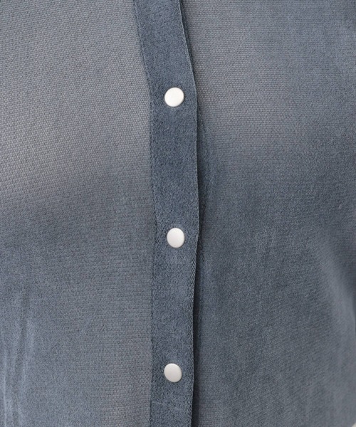 A part by(アパートバイ)の「ベロアショートカーディガン(カーディガン/ボレロ・レディース・オフホワイト/ブラック系その他2/ブルー・FREE)」の22枚目の写真