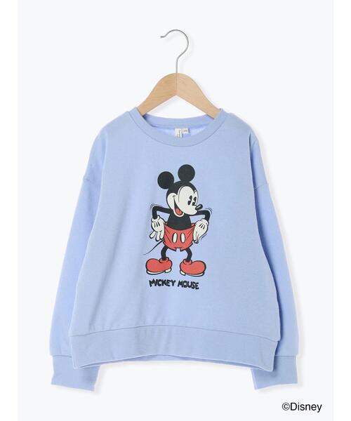 Samansa Mos2 Lagom(サマンサモスモスラーゴム)の「【Disney】ミッキー/プリントトレーナー(Tシャツ/カットソー・キッズ・サックスブルー/レッド/キナリ・100/110/120/95/130)」の1枚目の写真