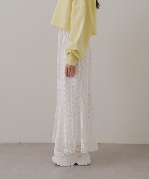 Kastane（カスタネ）の「【ウエストゴム/ペチコート付き】ハシゴレースシアースカート（スカート・レディース・オフホワイト/ブラック・0/1）」の4枚目の写真