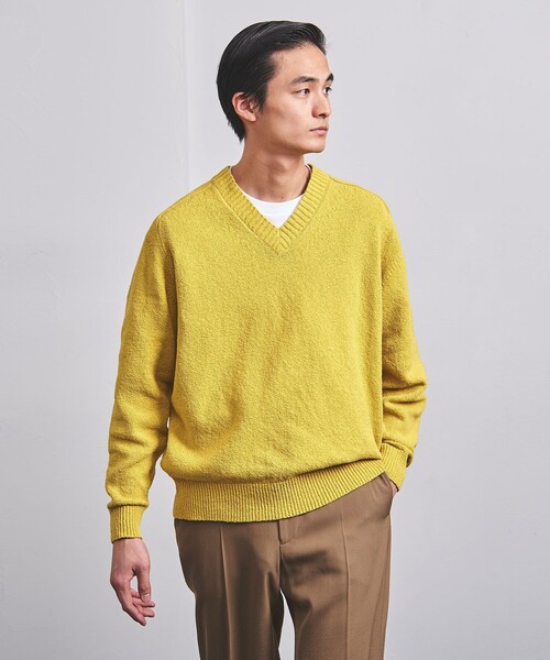 UNITED ARROWS（ユナイテッドアローズ）の「ブークレ Vネック ニット（ニット/セーター・メンズ・イエロー/ライトグレー/ブラック・XL/M/S/L）」の12枚目の写真