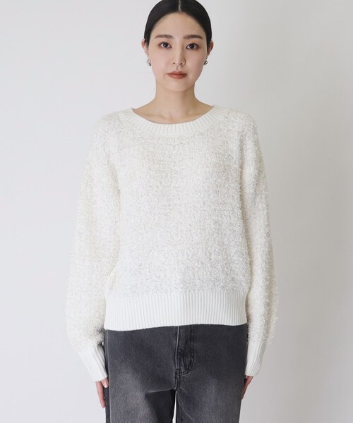 THE SHOP TK （ザ ショップ ティーケー ）の「◆ふんわり×ラメニット【手洗い可】（ニット/セーター・レディース・オフホワイト/ベージュ系1・12/13）」の17枚目の写真
