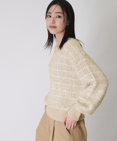 THE SHOP TK （ザ ショップ ティーケー ）の「◆ふんわり×ラメニット【手洗い可】（ニット/セーター・レディース・オフホワイト/ベージュ系1・12/13）」の10枚目の写真