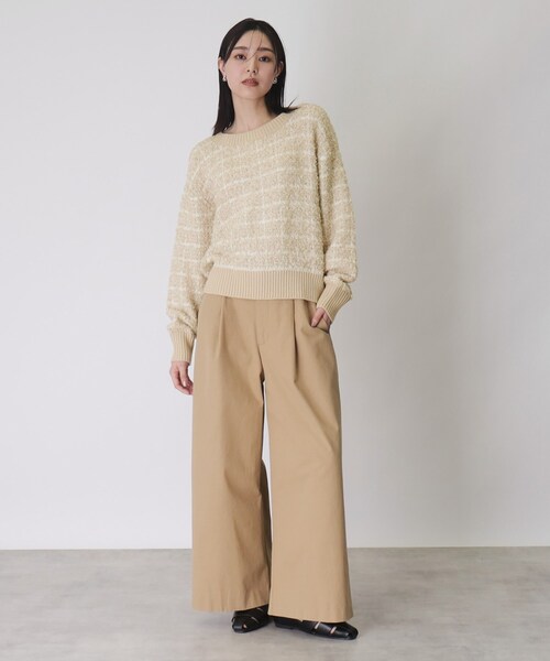 THE SHOP TK （ザ ショップ ティーケー ）の「◆ふんわり×ラメニット【手洗い可】（ニット/セーター・レディース・オフホワイト/ベージュ系1・12/13）」の8枚目の写真