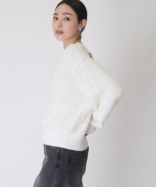 THE SHOP TK （ザ ショップ ティーケー ）の「◆ふんわり×ラメニット【手洗い可】（ニット/セーター・レディース・オフホワイト/ベージュ系1・12/13）」の5枚目の写真