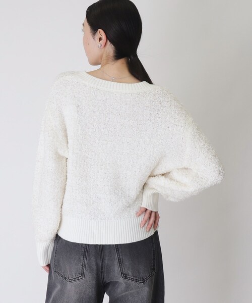 THE SHOP TK （ザ ショップ ティーケー ）の「◆ふんわり×ラメニット【手洗い可】（ニット/セーター・レディース・オフホワイト/ベージュ系1・12/13）」の4枚目の写真