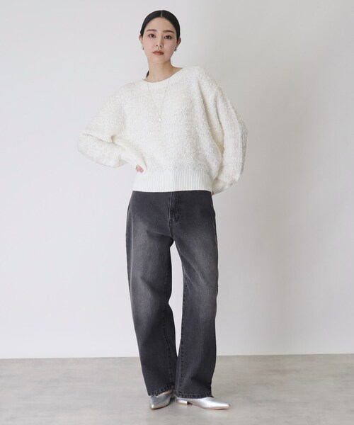 THE SHOP TK （ザ ショップ ティーケー ）の「◆ふんわり×ラメニット【手洗い可】（ニット/セーター・レディース・オフホワイト/ベージュ系1・12/13）」の3枚目の写真