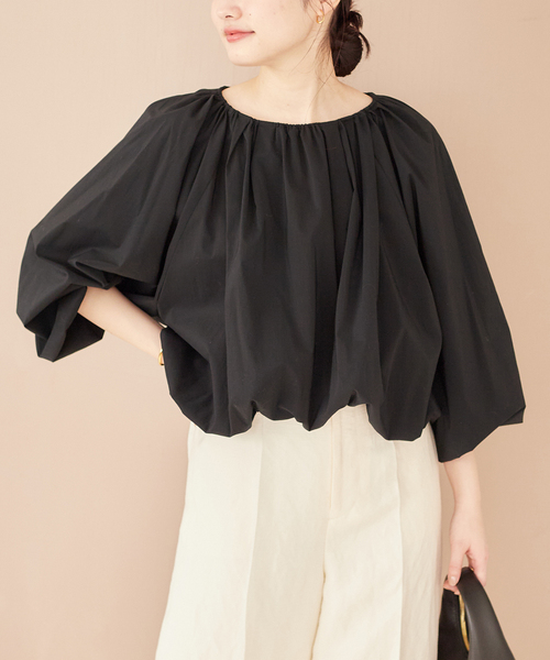 plage ブラウス　RY/PE over BL ブラック（墨黒） plage（プラージュ）の「RY/PE over ブラウス◇（シャツ