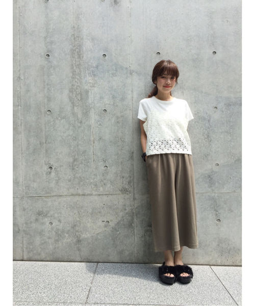 Kastane（カスタネ）の「デニムレースキャミ（タンクトップ・レディース・ブルー/オフホワイト・FREE）」の5枚目の写真