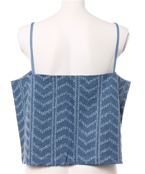 Kastane（カスタネ）の「デニムレースキャミ（タンクトップ・レディース・ブルー/オフホワイト・FREE）」の7枚目の写真