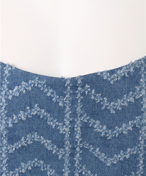 Kastane（カスタネ）の「デニムレースキャミ（タンクトップ・レディース・ブルー/オフホワイト・FREE）」の8枚目の写真