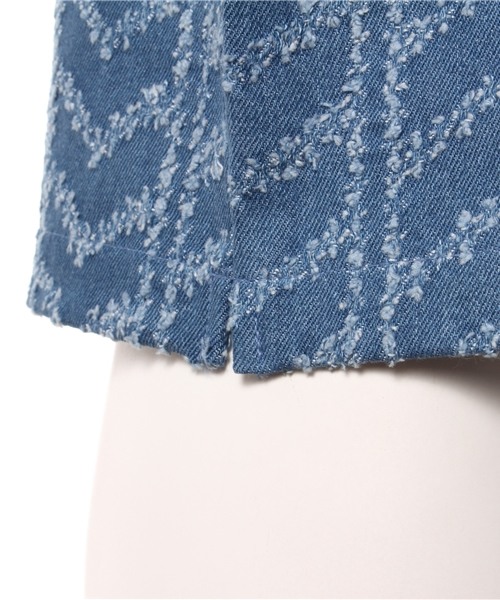 Kastane（カスタネ）の「デニムレースキャミ（タンクトップ・レディース・ブルー/オフホワイト・FREE）」の10枚目の写真