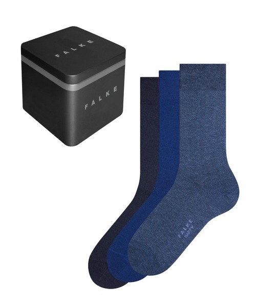 FALKE（ファルケ）の「FALKE/ファルケ　ハッピーボックス 3Pソックス　HAPPY BOX 3-PACK SOCKS　#13057（ソックス/靴下・メンズ・ブルー系その他/ブラック系その他・L）」の2枚目の写真