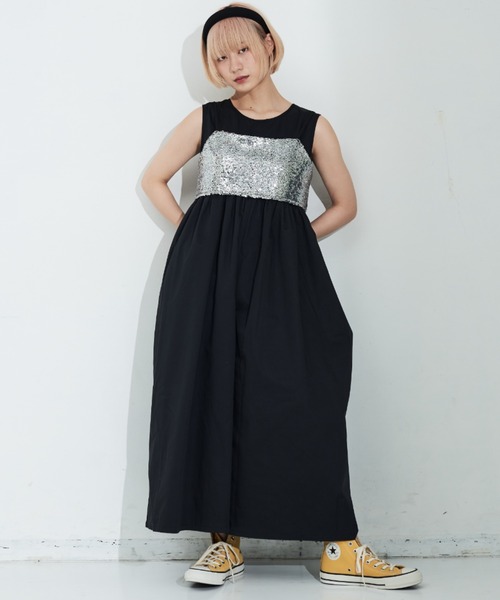 MERLOT(メルロー)の「スパンコールビスチェ(ベスト・レディース・ブラック/シルバー・FREE)」の7枚目の写真