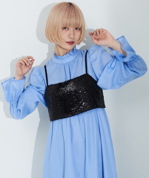 MERLOT(メルロー)の「スパンコールビスチェ(ベスト・レディース・ブラック/シルバー・FREE)」の13枚目の写真