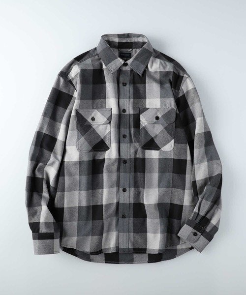 BACK NUMBER(バックナンバー)の「【BACK NUMBER】チェックネル長袖ワークシャツ(シャツ/ブラウス・メンズ・ターコイズブルー/イエロー/ブラック・S/M/L/XL)」の14枚目の写真