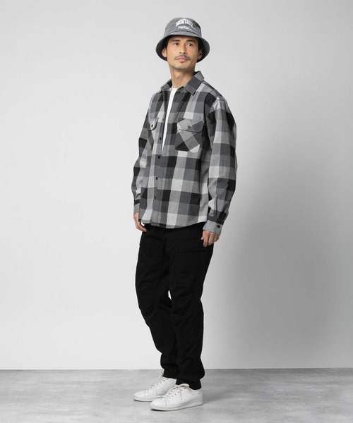 BACK NUMBER(バックナンバー)の「【BACK NUMBER】チェックネル長袖ワークシャツ(シャツ/ブラウス・メンズ・ターコイズブルー/イエロー/ブラック・S/M/L/XL)」の20枚目の写真