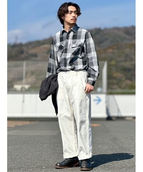 BACK NUMBER(バックナンバー)の「【BACK NUMBER】チェックネル長袖ワークシャツ(シャツ/ブラウス・メンズ・ターコイズブルー/イエロー/ブラック・S/M/L/XL)」の21枚目の写真