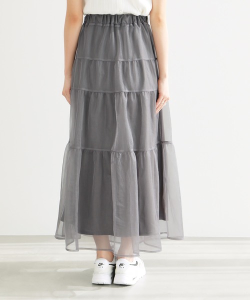 ROPE' PICNIC(ロペピクニック)の「ティアードチュールスカート(スカート・レディース・ライトグレー/チャコールグレー/オフホワイト・38)」の19枚目の写真