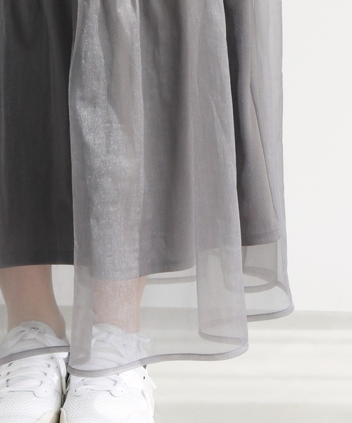 ROPE' PICNIC(ロペピクニック)の「ティアードチュールスカート(スカート・レディース・ライトグレー/チャコールグレー/オフホワイト・38)」の21枚目の写真