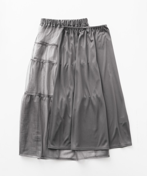 ROPE' PICNIC(ロペピクニック)の「ティアードチュールスカート(スカート・レディース・ライトグレー/チャコールグレー/オフホワイト・38)」の22枚目の写真